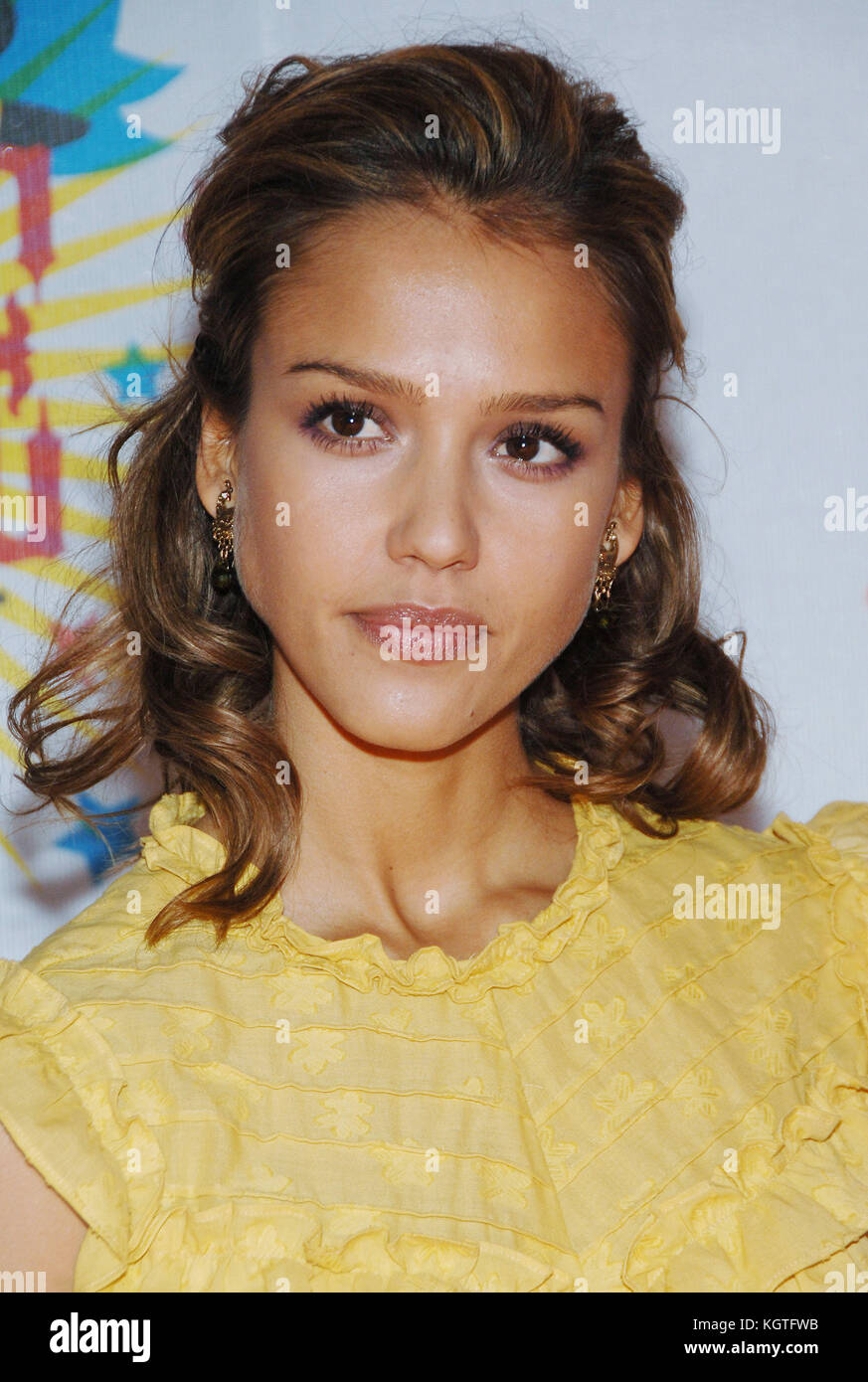 Jessica Alba = People, Headshot, Premiere, Awards show, Arrival, Red Carpet Event, Vertical, Smiling, Film Industry, USA, Movie actress, movie celebrity, Artist, Celebrity, Looking At Camera, Photography, Arts Culture and Entertainment, Attending an event, Bestof, One Person, fashion clothe Stock Photo