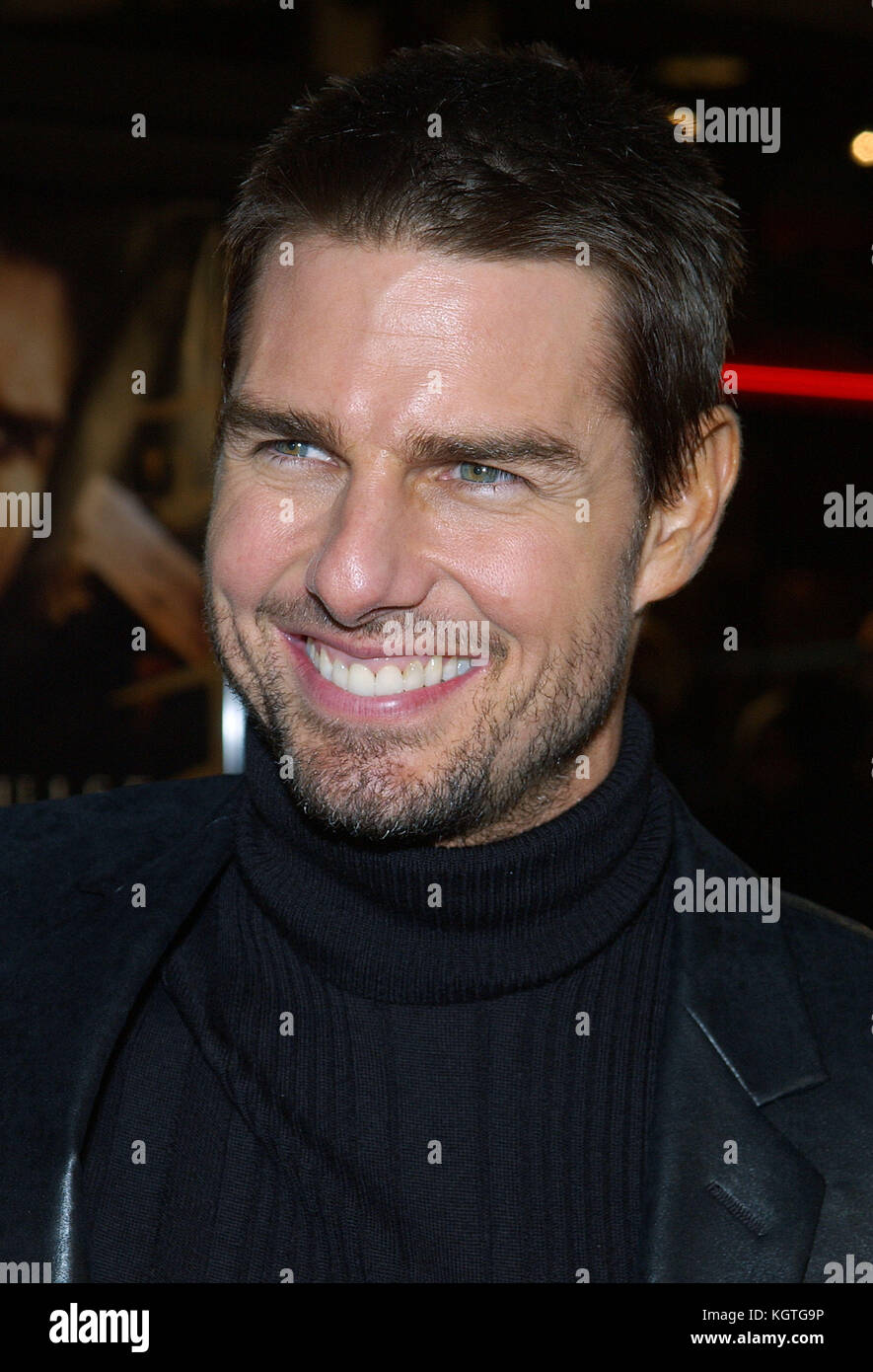 Tom Cruise arriving at the ' The Last Samurai Premiere ' at the Westwood Village in Los Angeles. December 1, 2003.Tom Cruise = People, Headshot, Premiere, Awards show, Arrival, Red Carpet Event, Vertical, Smiling, Film Industry, USA, Movie actor, movie celebrity, Artist, Celebrity, Looking At Camera, Photography, Arts Culture and Entertainment, Attending an event, Bestof, One Person Stock Photo