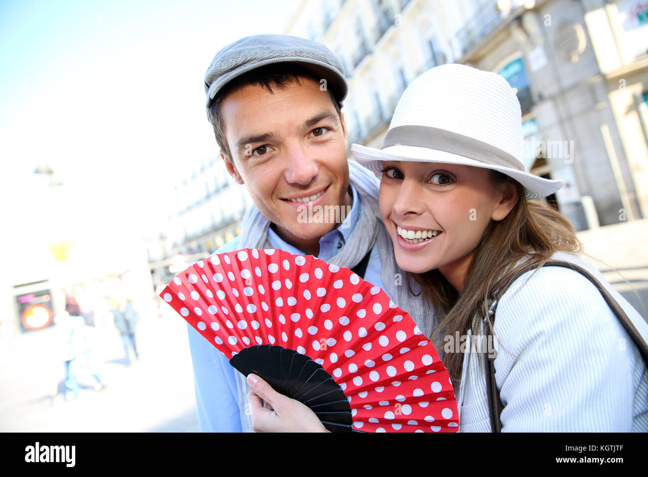 Cheerful couple enjoying weekend in Madrid Stock Photo Alamy