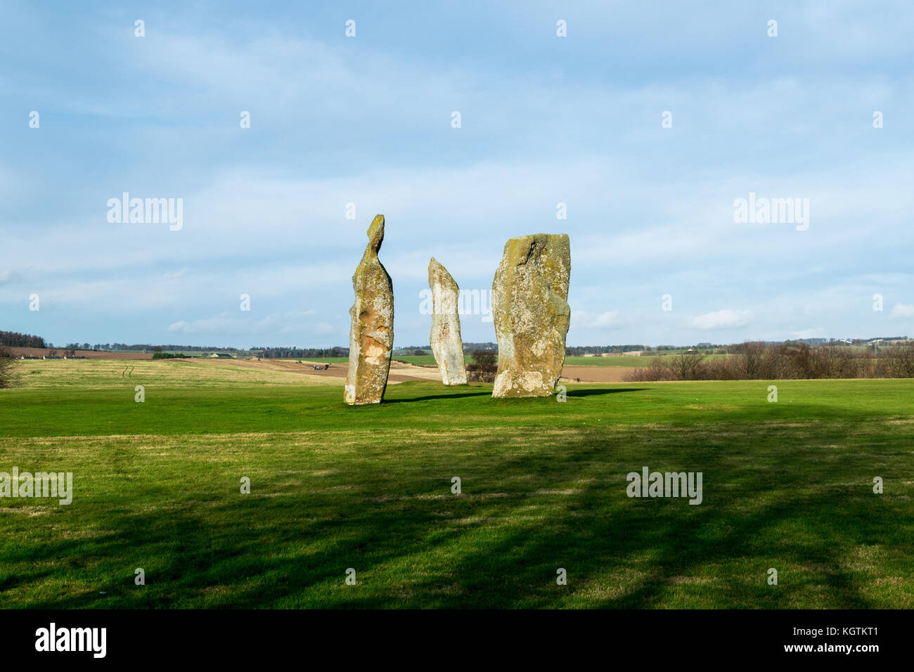 Lundin Links Standing stones. Fife. Scotland Stock Photo