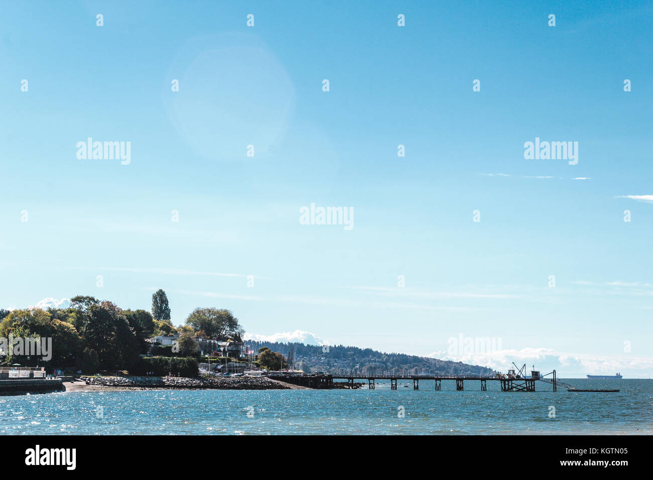 Photo of Trees and Houses at Kitsilano Beach in Vancouver, Canada Stock Photo