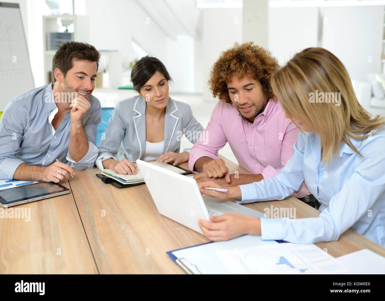Business people meeting around table Stock Photo Alamy