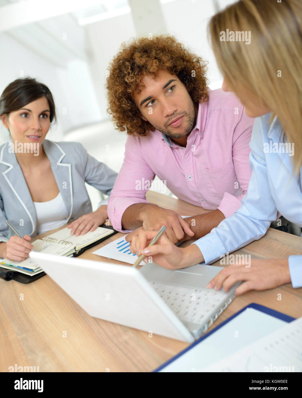 Business people meeting around table Stock Photo Alamy