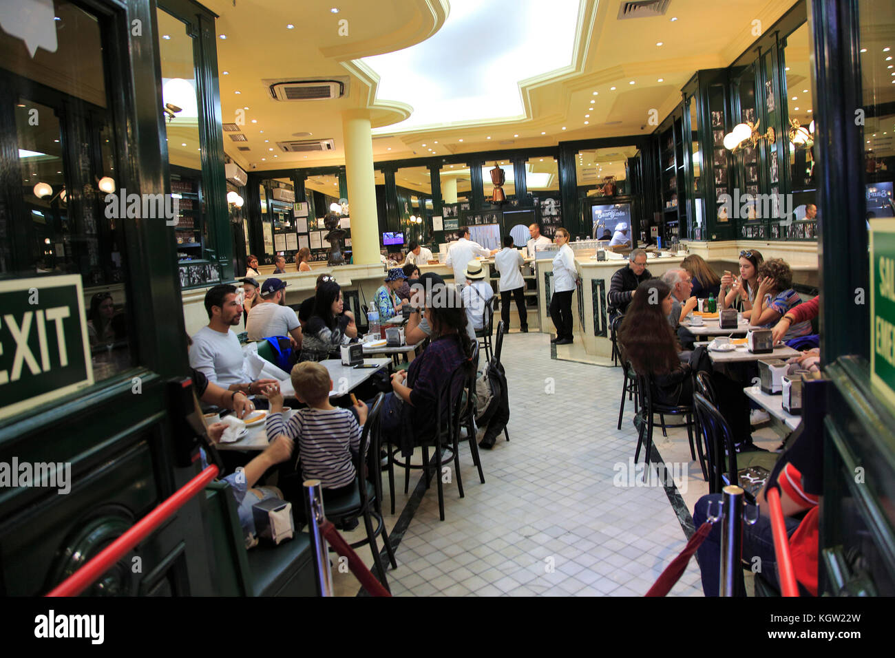 Chocolateria San Gines famous chocolate drink and churros cafe, Madrid city centre, Spain opened 1894 Stock Photo