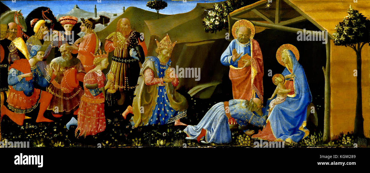The Adoration of The Kings 1433 Zanobi Strozzi Florence 1412-1468 Italy Italian Stock Photo