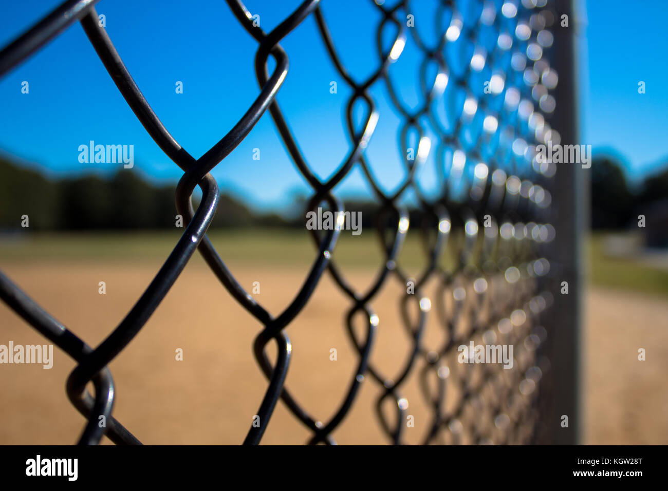 Gate around baseball field Stock Photo