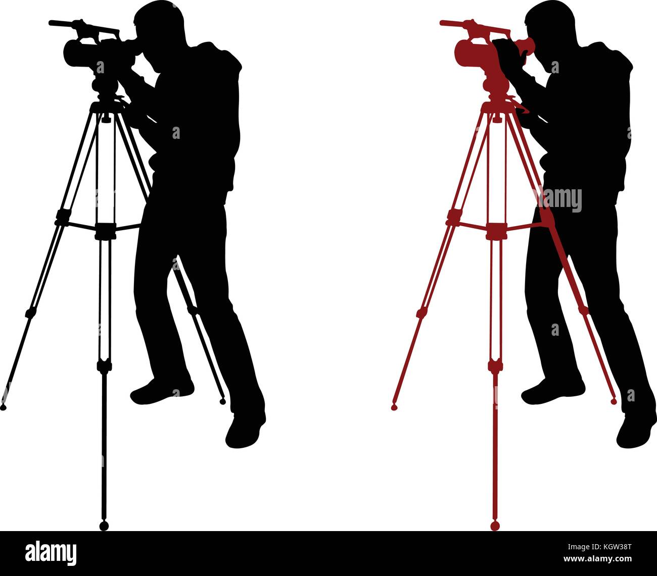 cameraman silhouette - vector Stock Vector