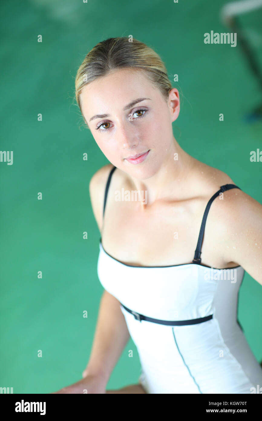 Portrait of beautiful woman relaxing in spa resort Stock Photo - Alamy