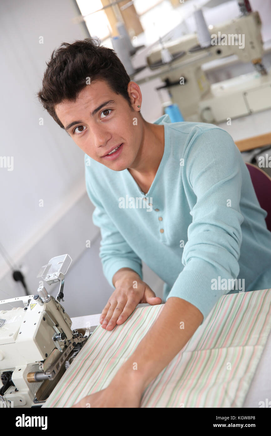 Portrait of student boy in training class Stock Photo Alamy