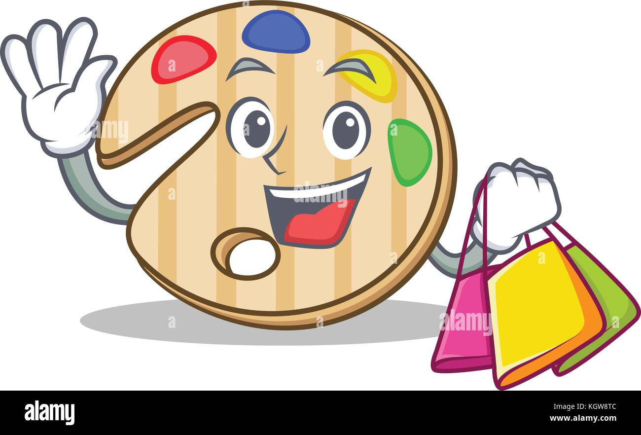 Shopping paint palette character cartoon Stock Vector Image & Art Alamy