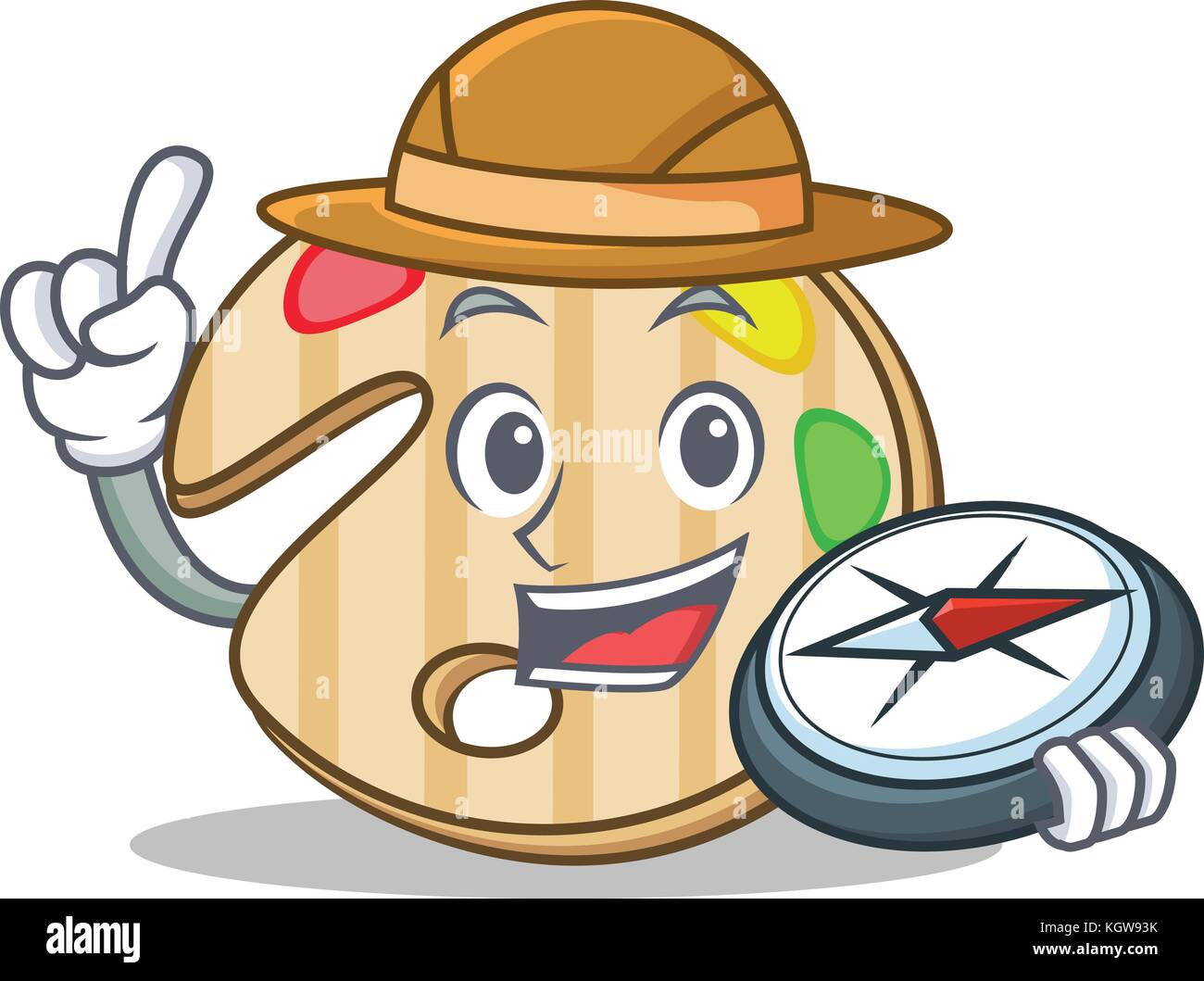 Explorer paint palette character cartoon Stock Vector Image & Art - Alamy