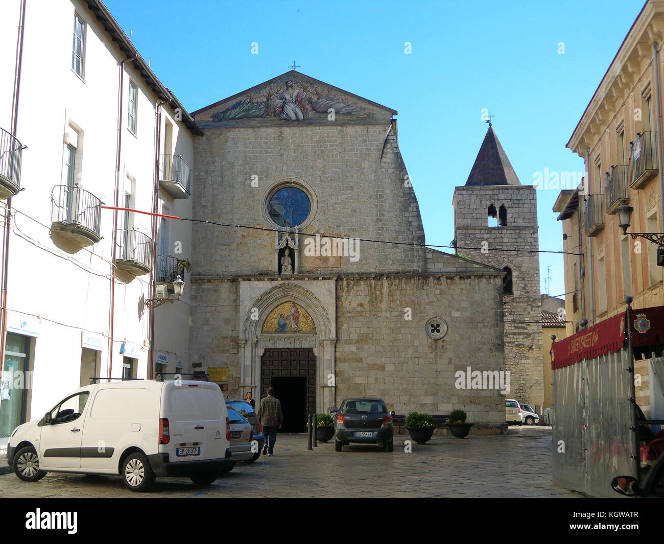 Fondi, Italy - 10 june 2013: Saint Peter's Apostle Parish. Fondi's urban core is located in the south pontino halfway between Rome and Naples. Stock Photo