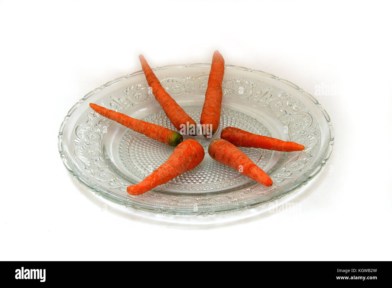 Carrots are rich source of betacarotene and fibre/fiber Stock Photo
