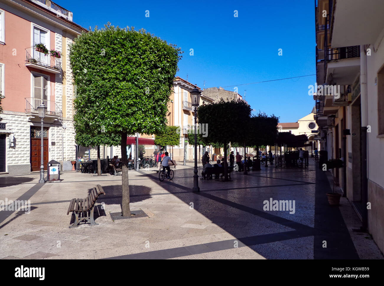 Fondi, Italy - 10 june 2013: View of Matteotti square. Fondi's urban core is located in the south pontino halfway between Rome and Naples. Stock Photo
