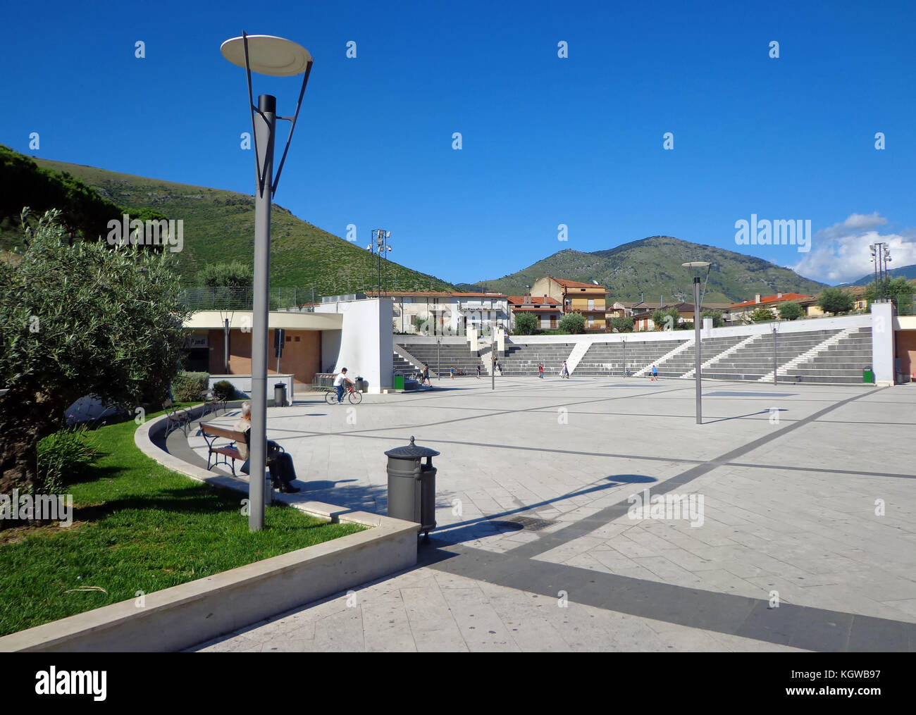 Fondi, Italy - 10 june 2013: Municipio square. Fondi's urban core is located in the south pontino halfway between Rome and Naples. Stock Photo
