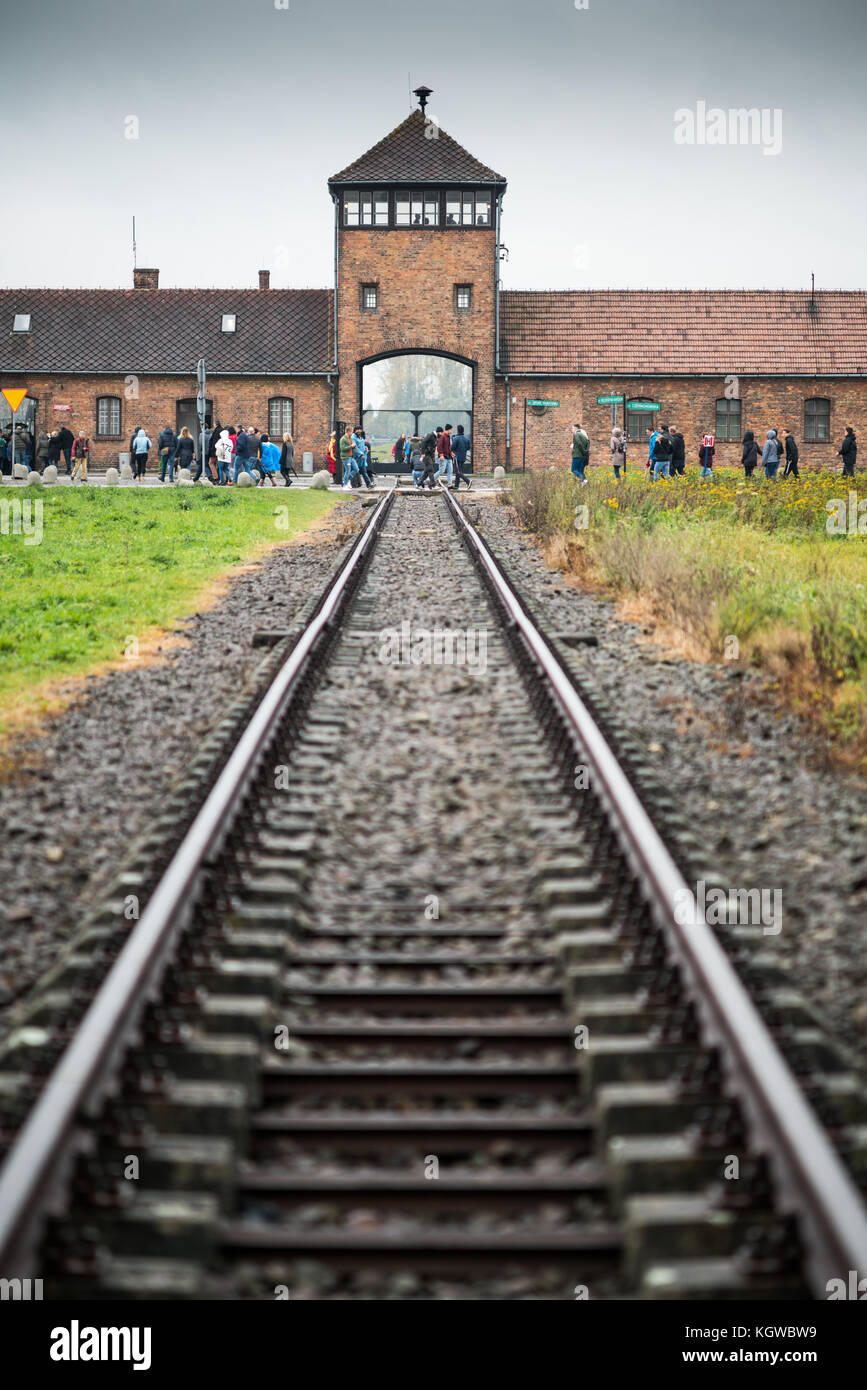 concentration camp and extermination camp of Birkenau Auschwitz II, Brzezinka, Lesser Poland, Poland, Europe. Stock Photo
