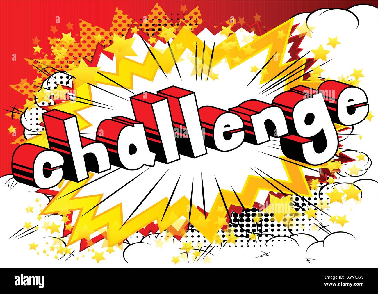 Challenge - Comic book style word on abstract background Stock Vector ...