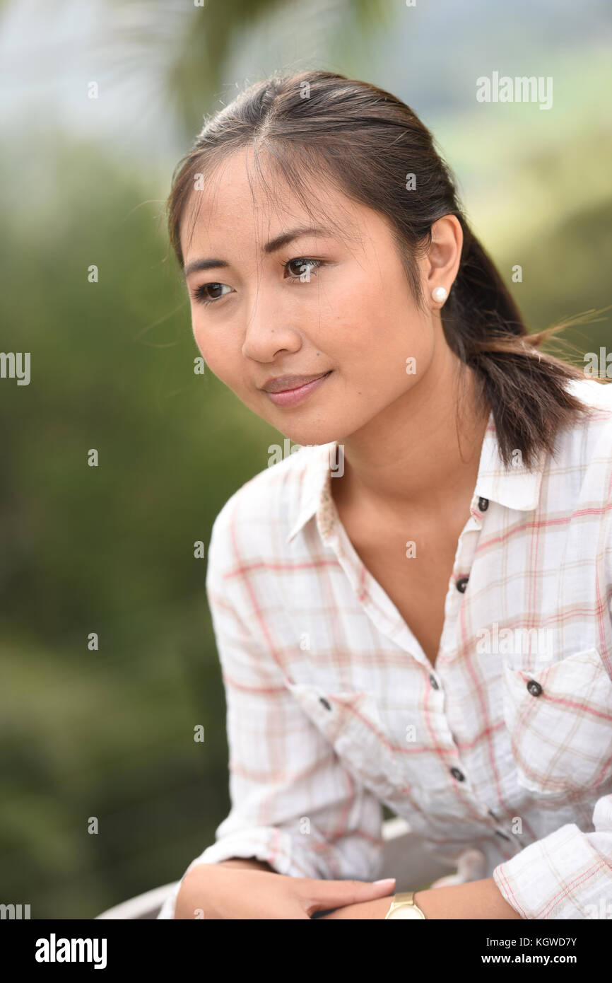 Portrait of young asian ethnicity woman Stock Photo - Alamy