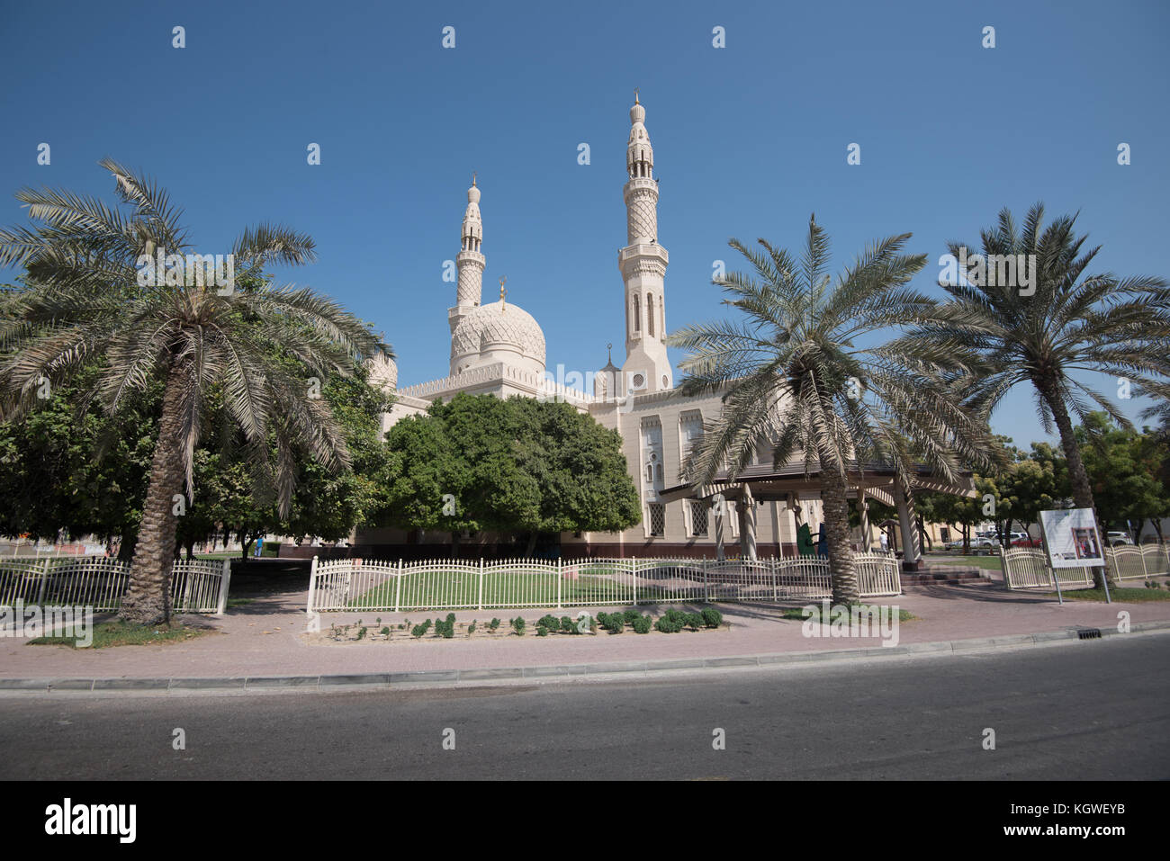 DUBAI, UAE - 29OCT2017: Jumeriah Mosque is one of the main mosques in Dubai and one of few that operates tors for non-believers. Stock Photo
