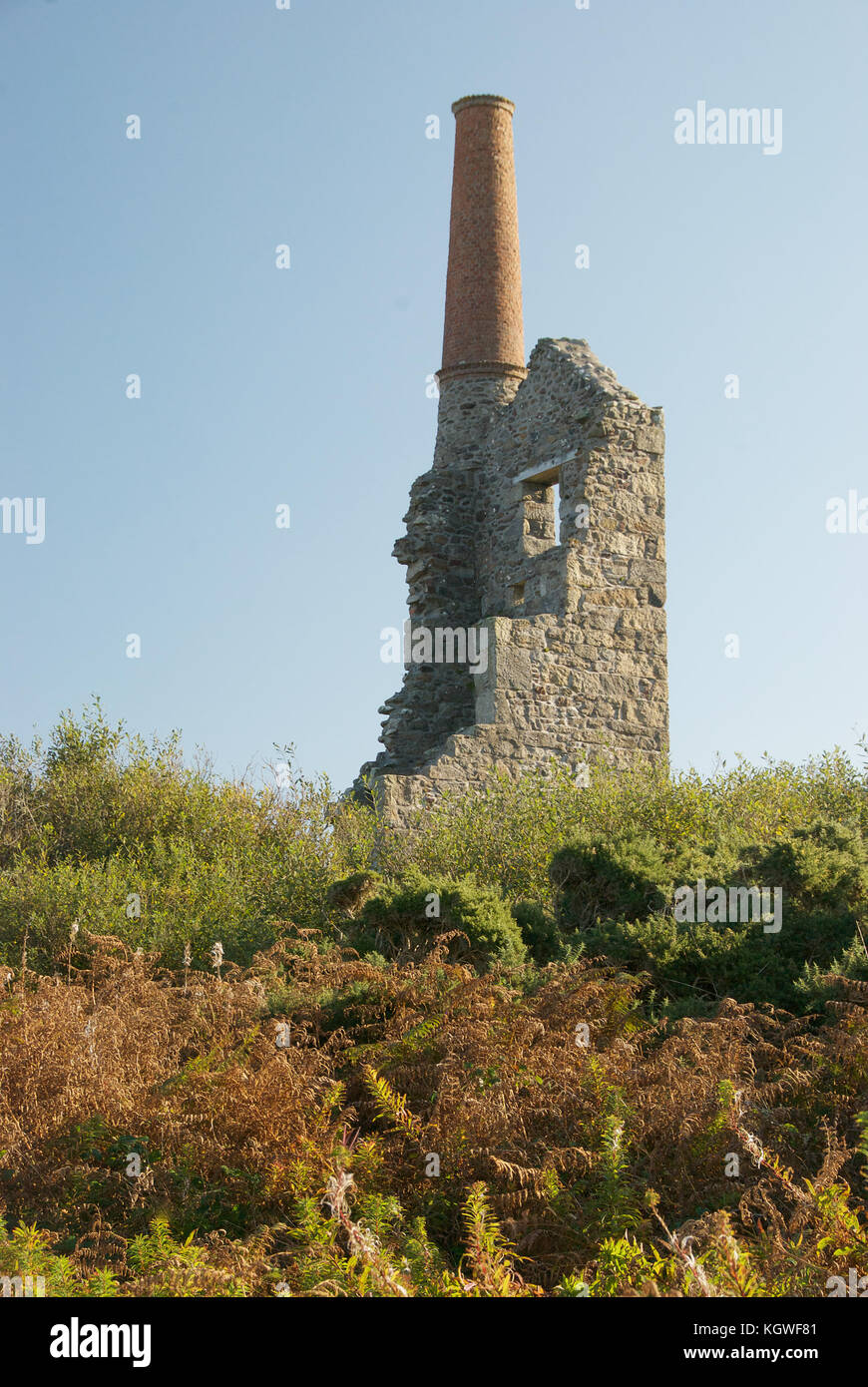 Remains of a tin mine in Cornwall Stock Photo