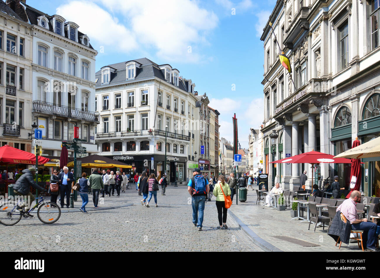 Grass Market (Grasmarkt) at Agora Square surrounded by preserved historic  buildings, near Grand Place in Brussels, Belgium Stock Photo - Alamy