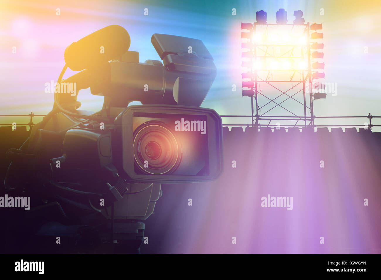 video camera camcorder in stadium for making sport news or live on TV Stock  Photo - Alamy