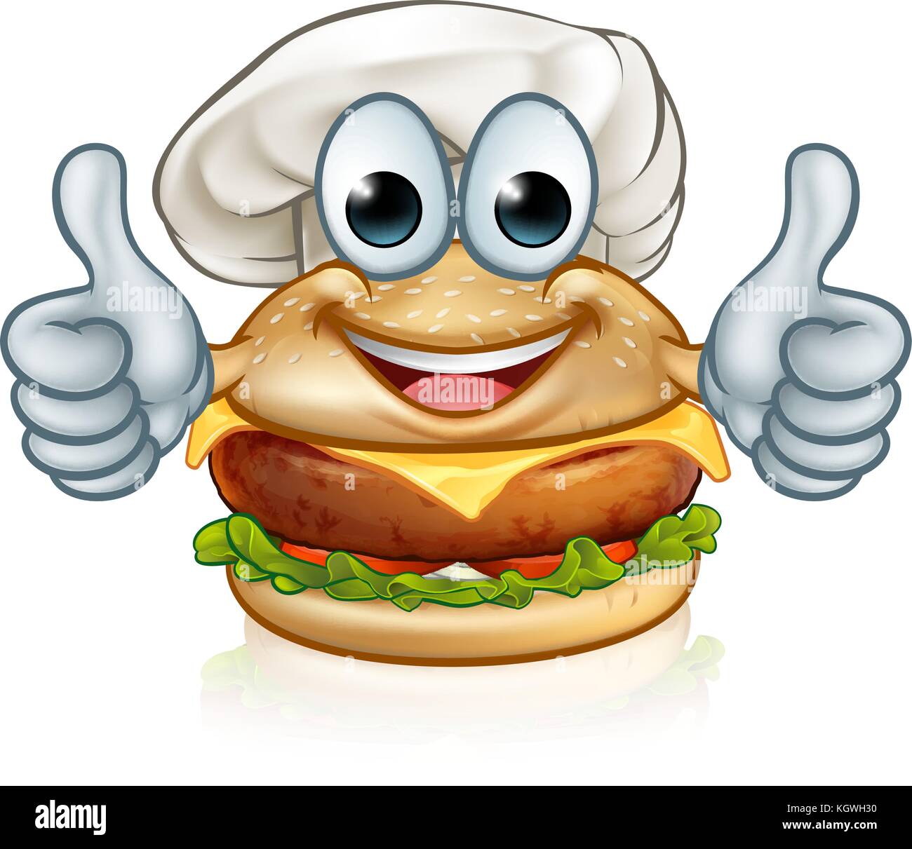 Burger Chef Food Cartoon Character Mascot Stock Vector