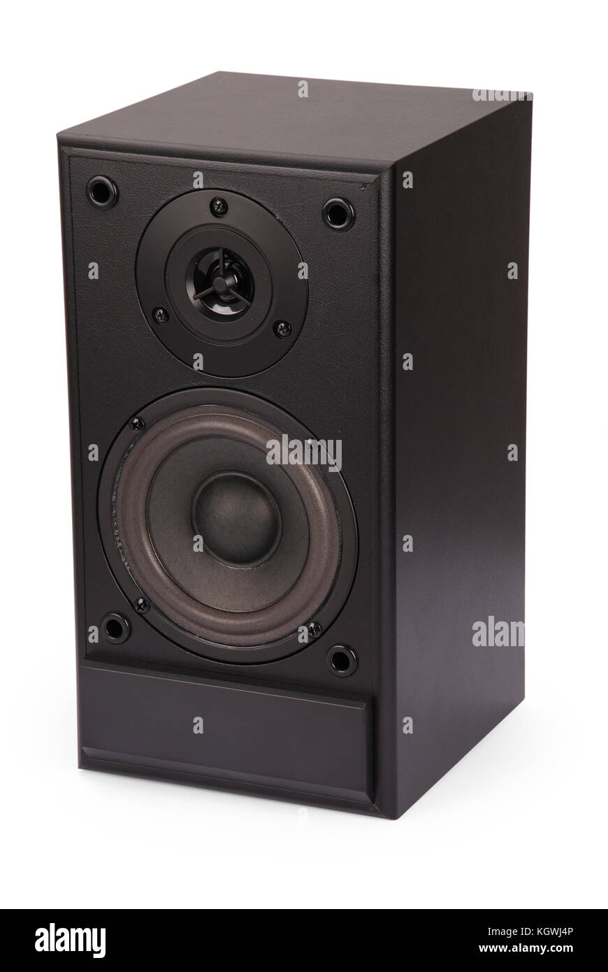 Black sound speakers isolated over the white background with soft ...
