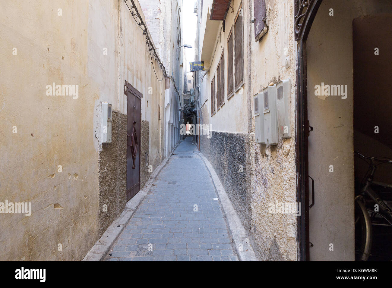 Fez was the capital city of modern Morocco until 1912. The city has two old medina quarters, the larger of which is Fes el Bali. Stock Photo