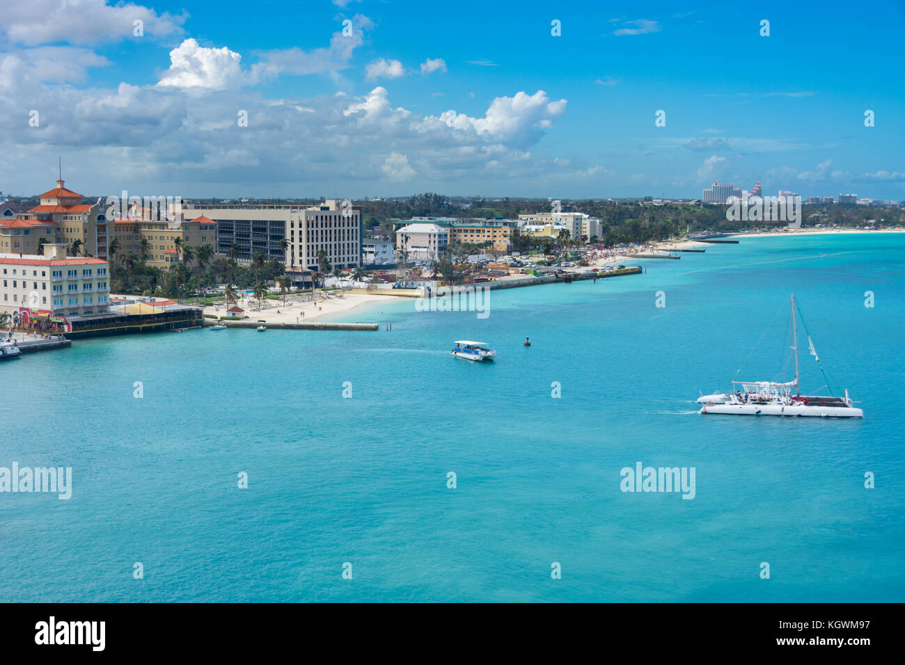 Downtown Nassau, Bahamas on Providence Island with the Nassau port