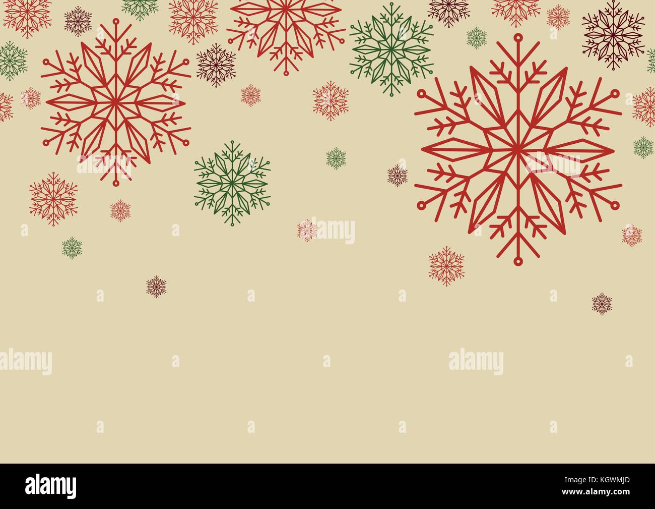 Poster design for Christmas, New Year or winter season in simple flat style  with blank space for text. Seamless background design with snowflakes in r  Stock Vector Image & Art - Alamy