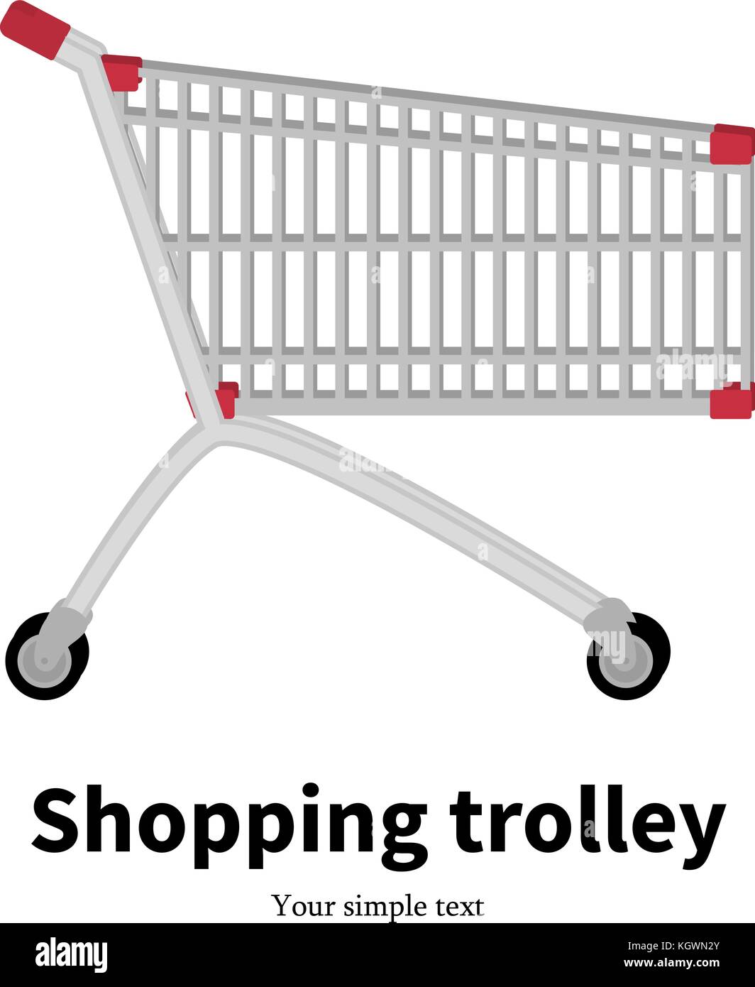 Vector illustration metal empty shopping trolley Stock Vector Image