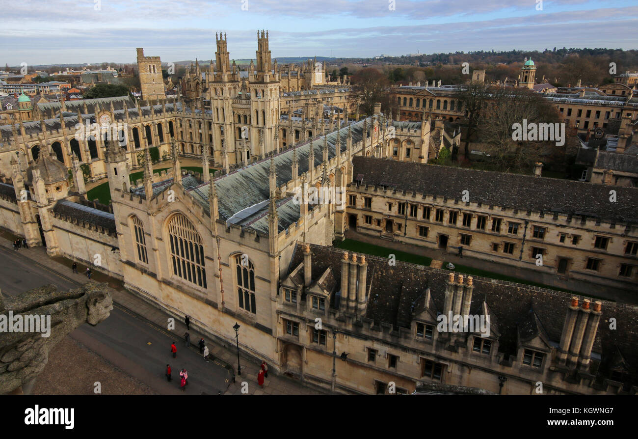 All Souls College Oxford University From St Marys Church Radcliffe Square Stock Photo