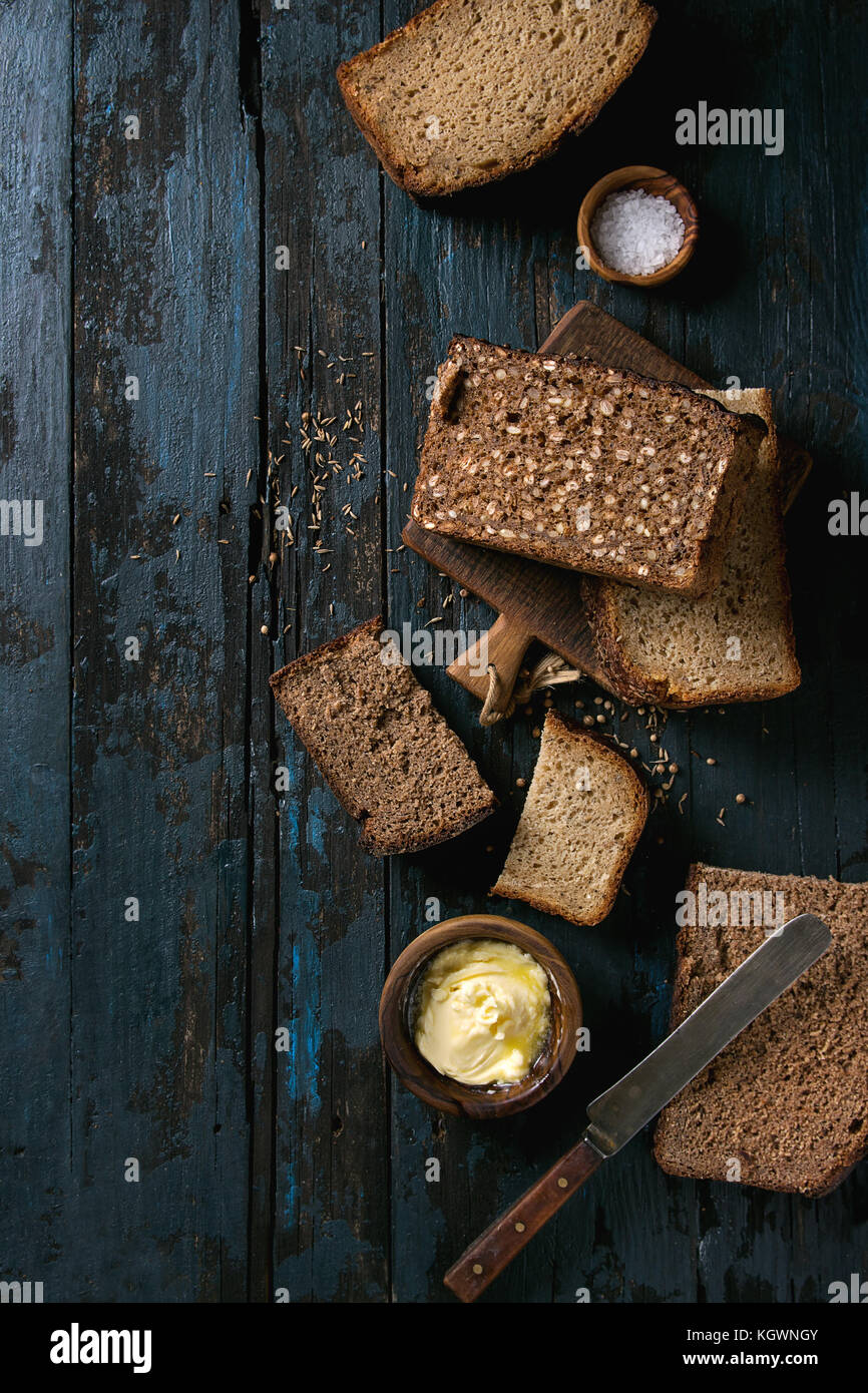Breakfast with rye bread Stock Photo Alamy