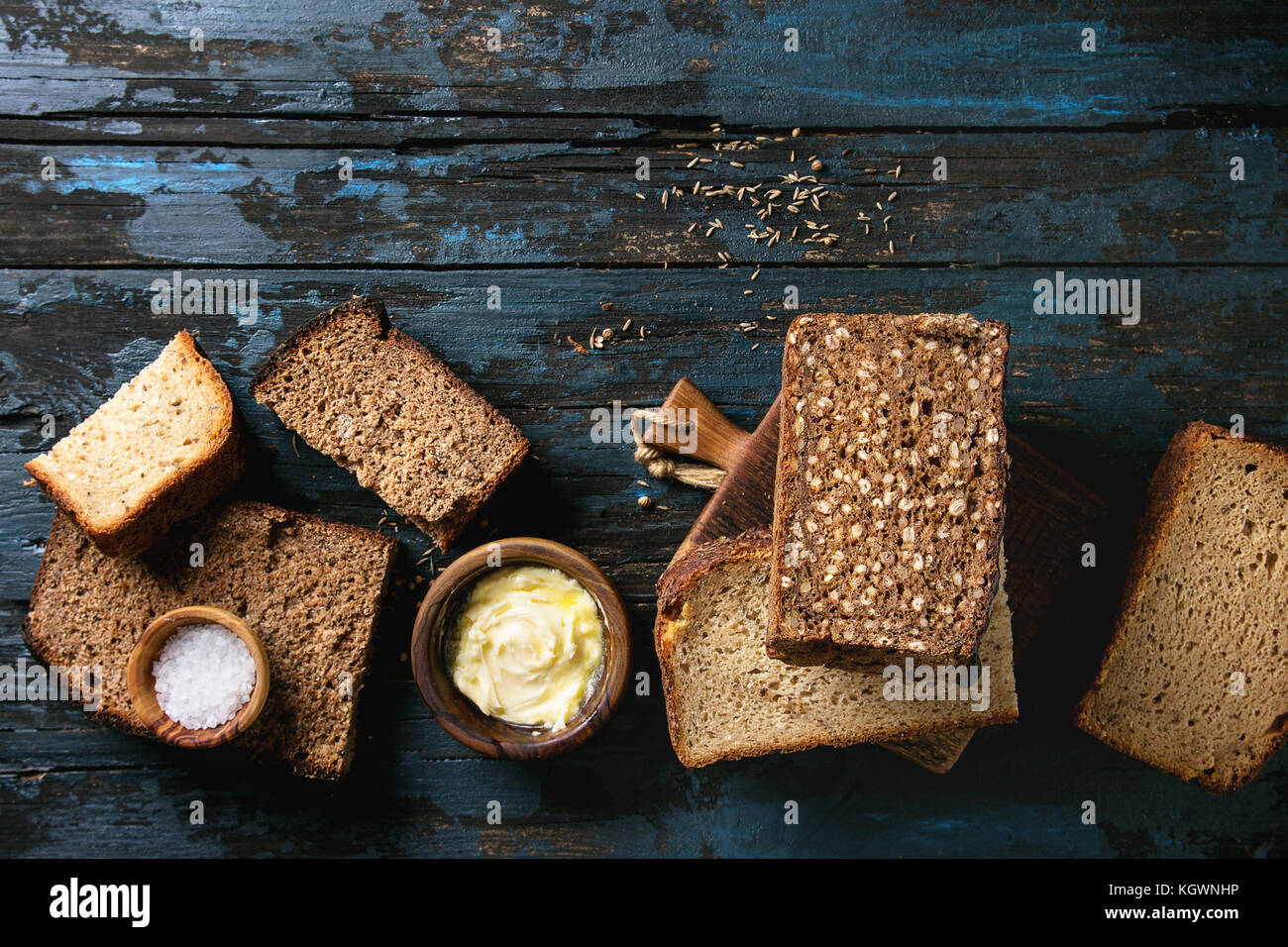 Breakfast with rye bread Stock Photo Alamy