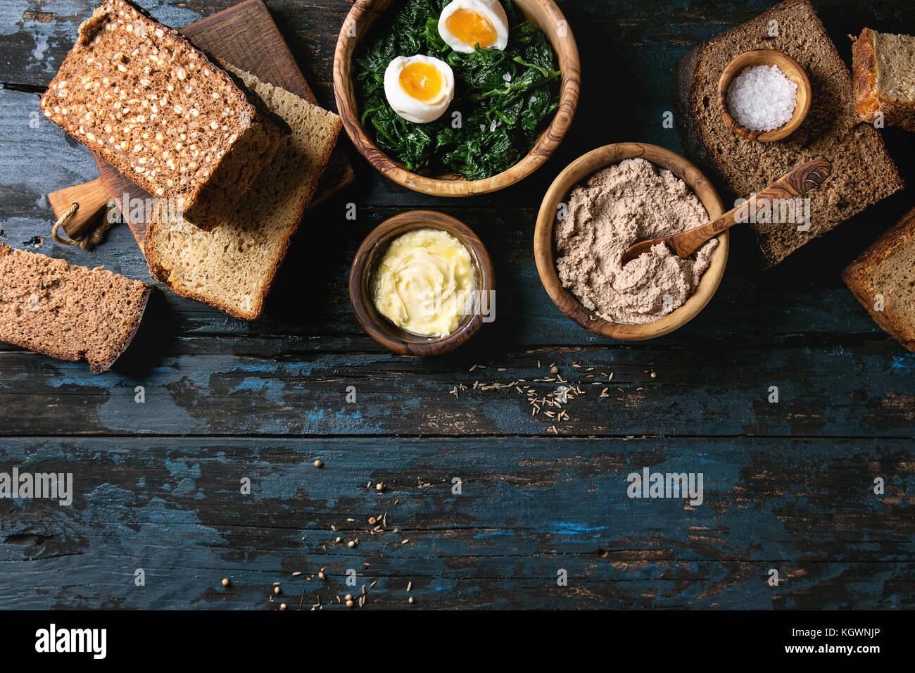 Breakfast with rye bread Stock Photo Alamy