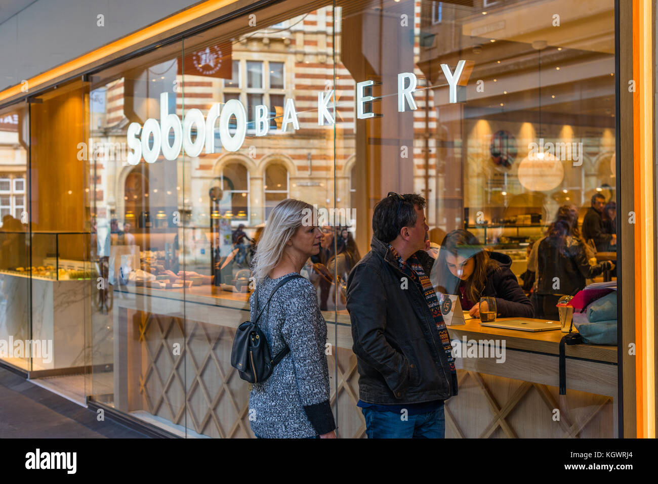 Soboro Bakery, Japanese and Korean restaurant and cafe, Petty Cury, Cambridge, UK. Stock Photo