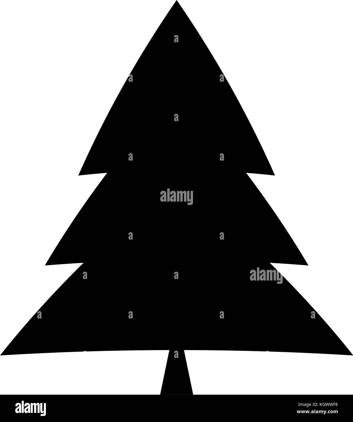 christmas tree silhouette isolated on white background Stock Vector