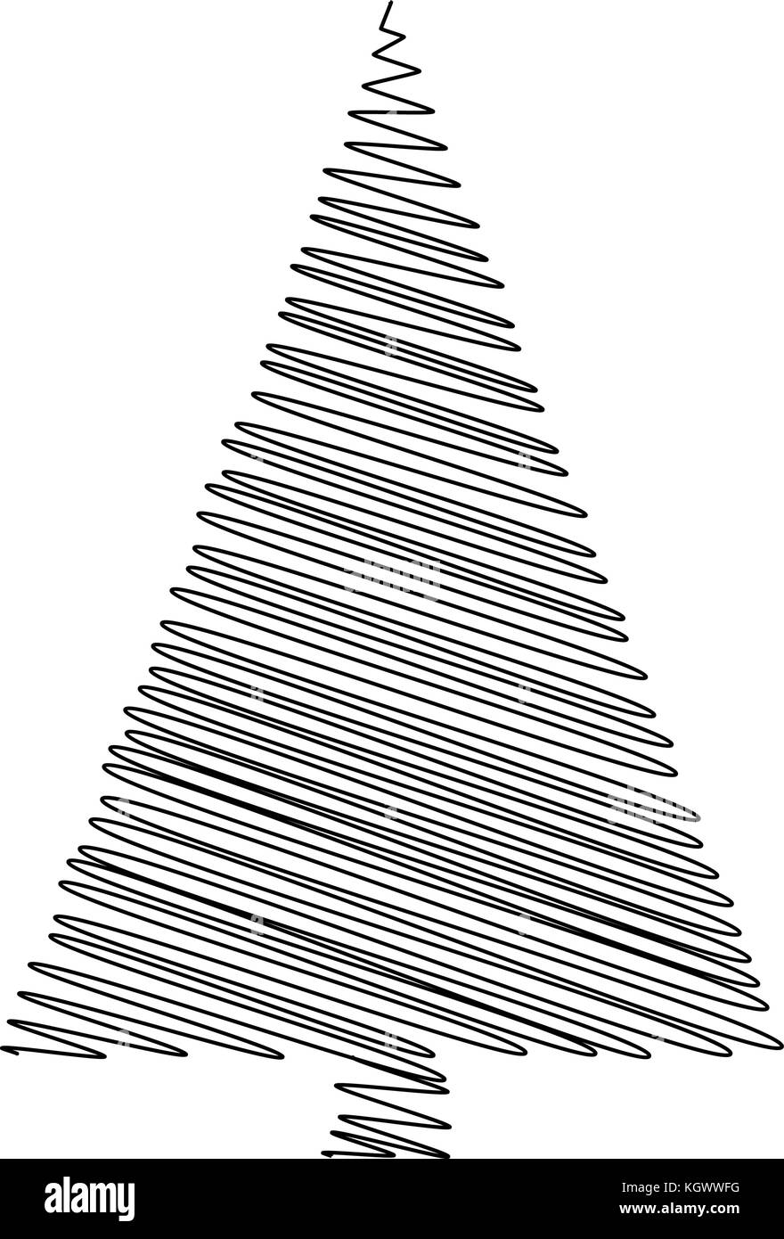 christmas tree scribble vector isolated on white background Stock Vector