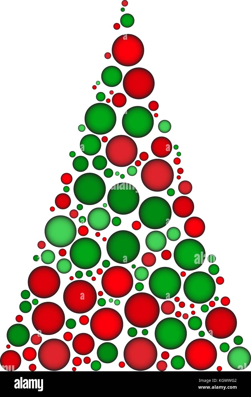 christmas tree dotted vector isolated on white background Stock Vector