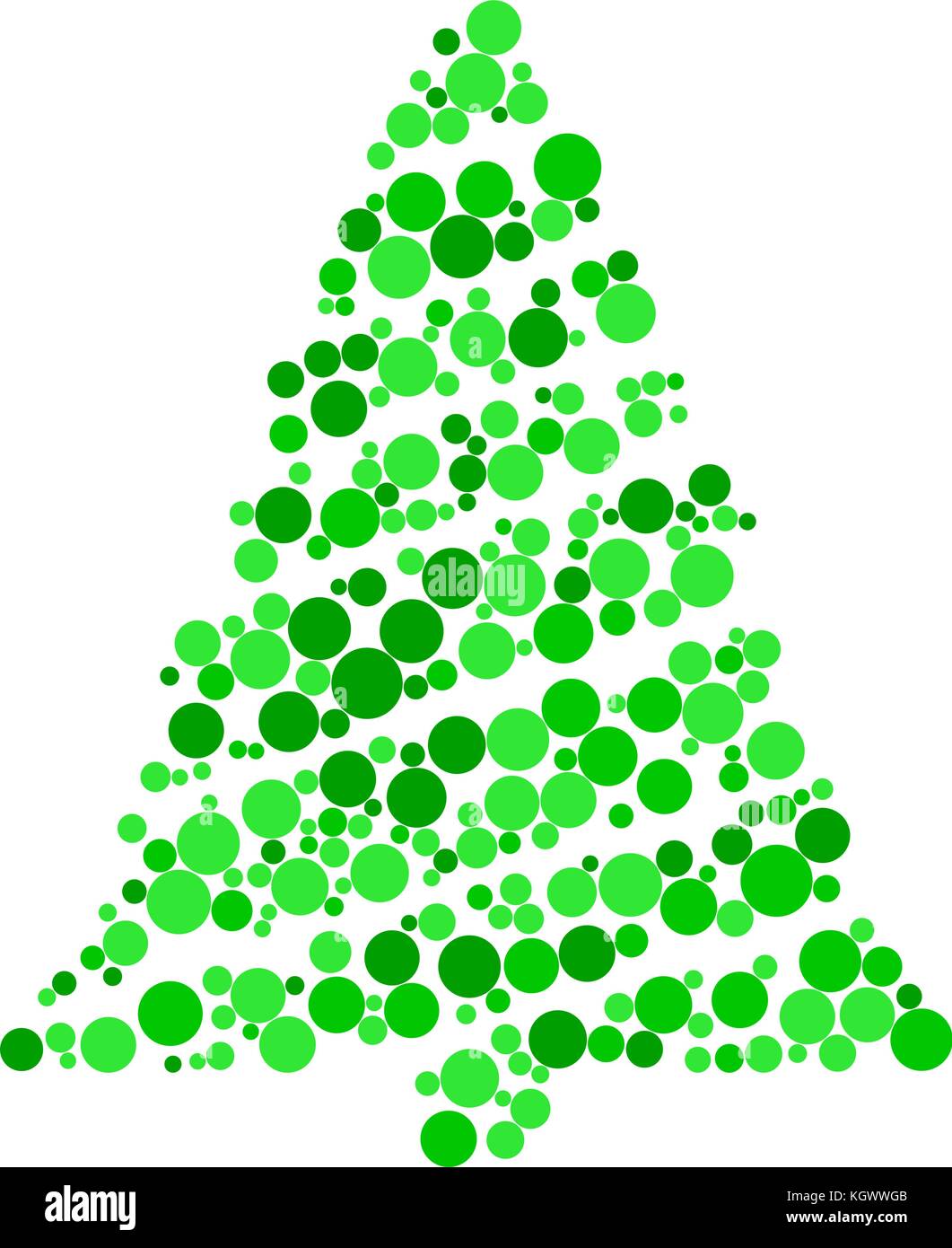 christmas tree dotted vector isolated on white background Stock Vector