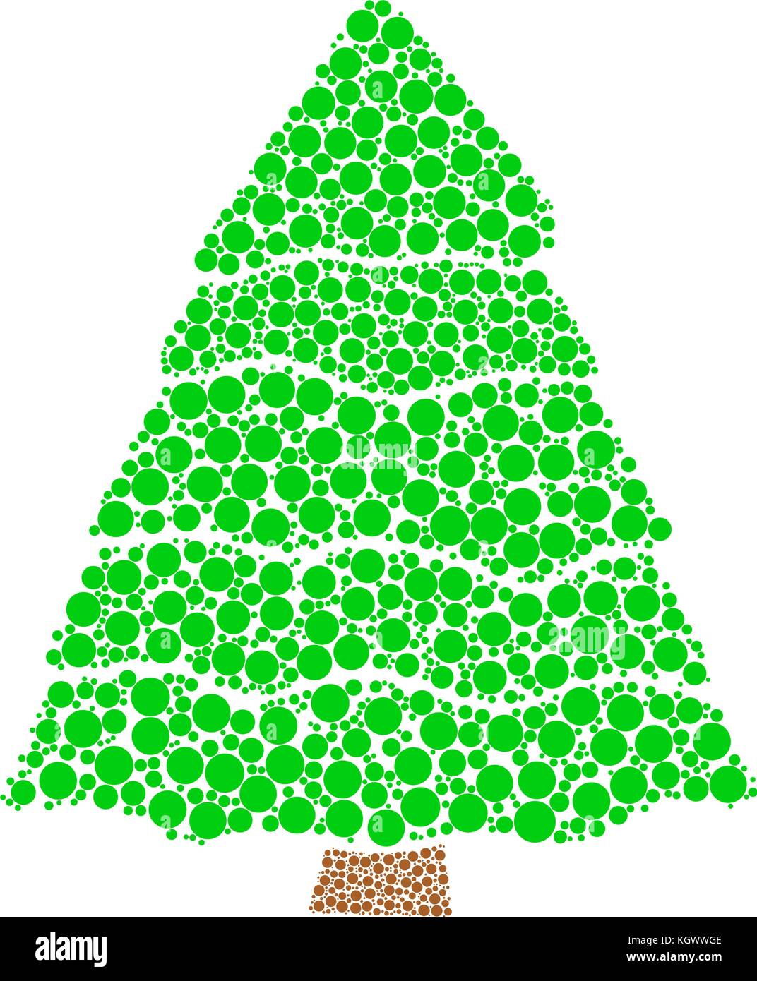 christmas tree dotted vector isolated on white background Stock Vector