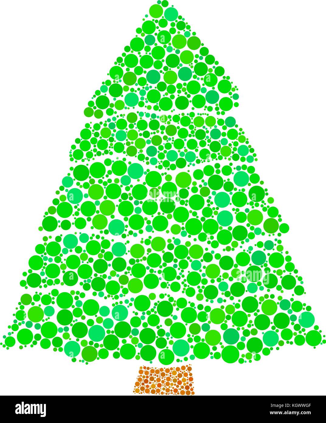 christmas tree dotted vector isolated on white background Stock Vector