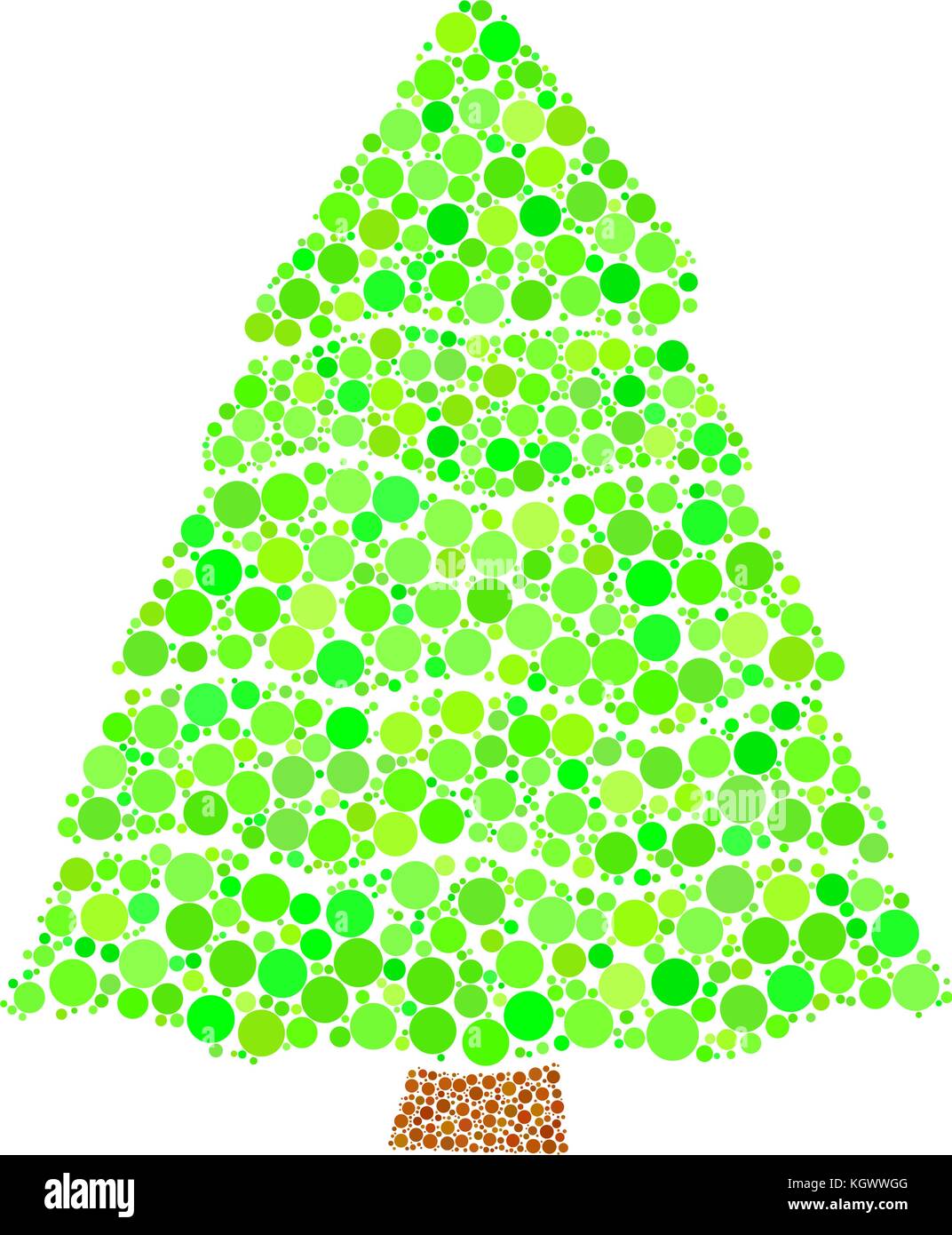 christmas tree dotted vector isolated on white background Stock Vector