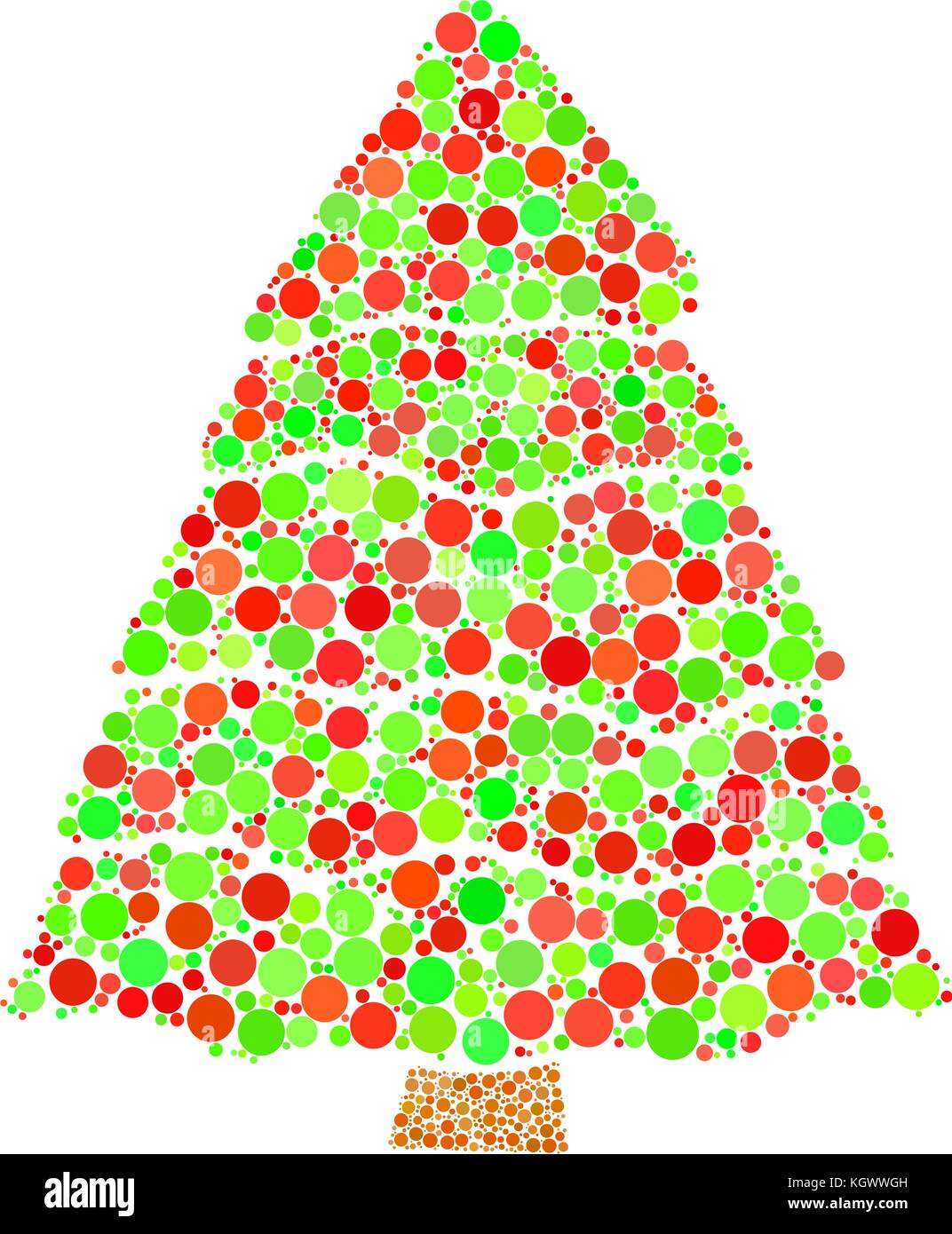 christmas tree dotted vector isolated on white background Stock Vector