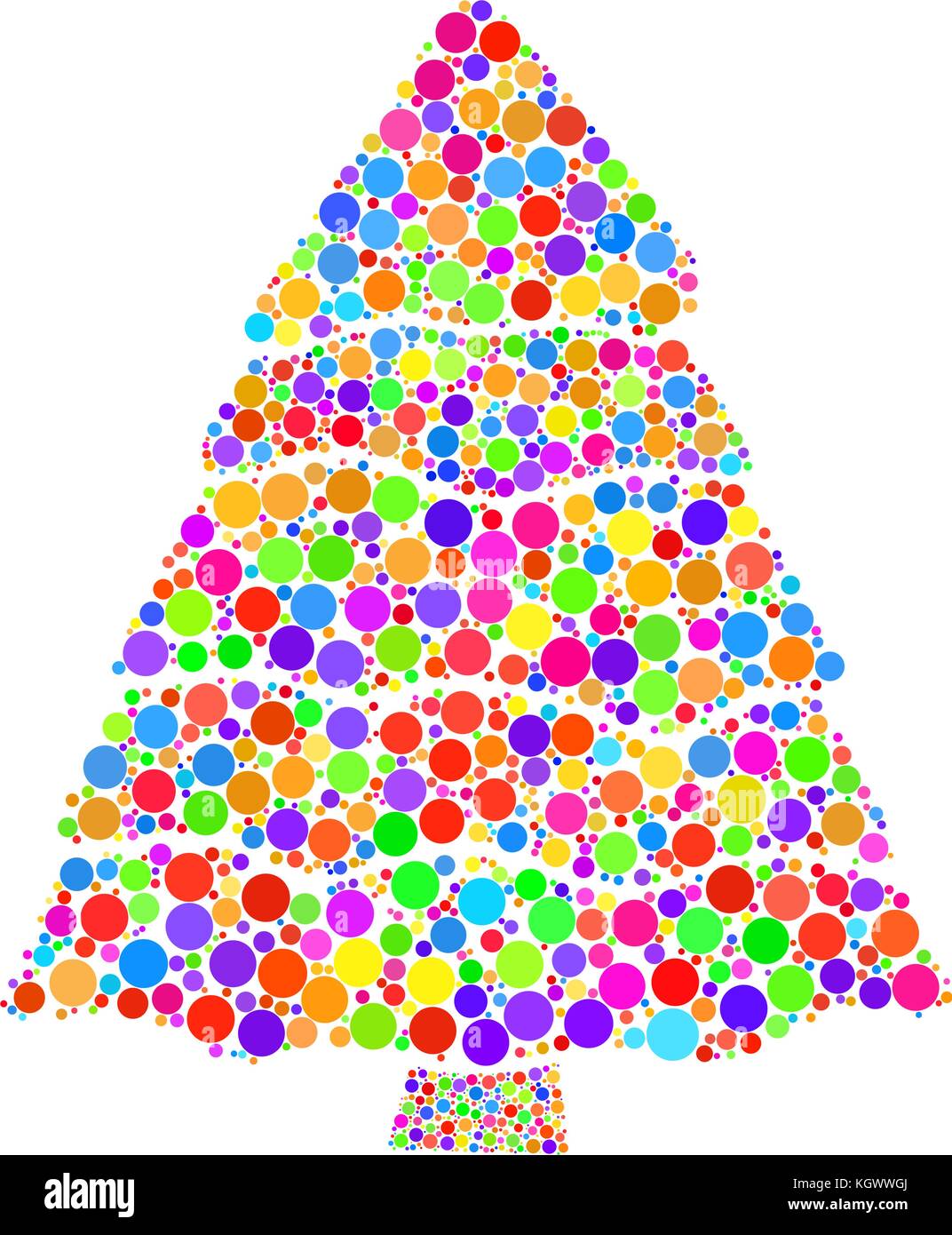 christmas tree dotted vector isolated on white background Stock Vector