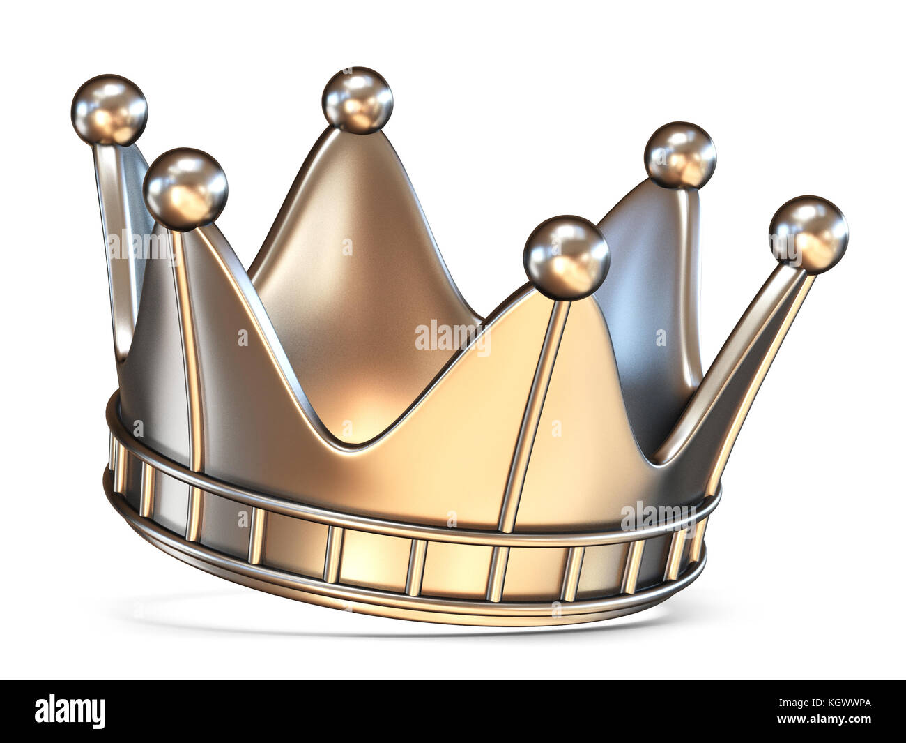 Crown 3D render illustration isolated on white background Stock Photo