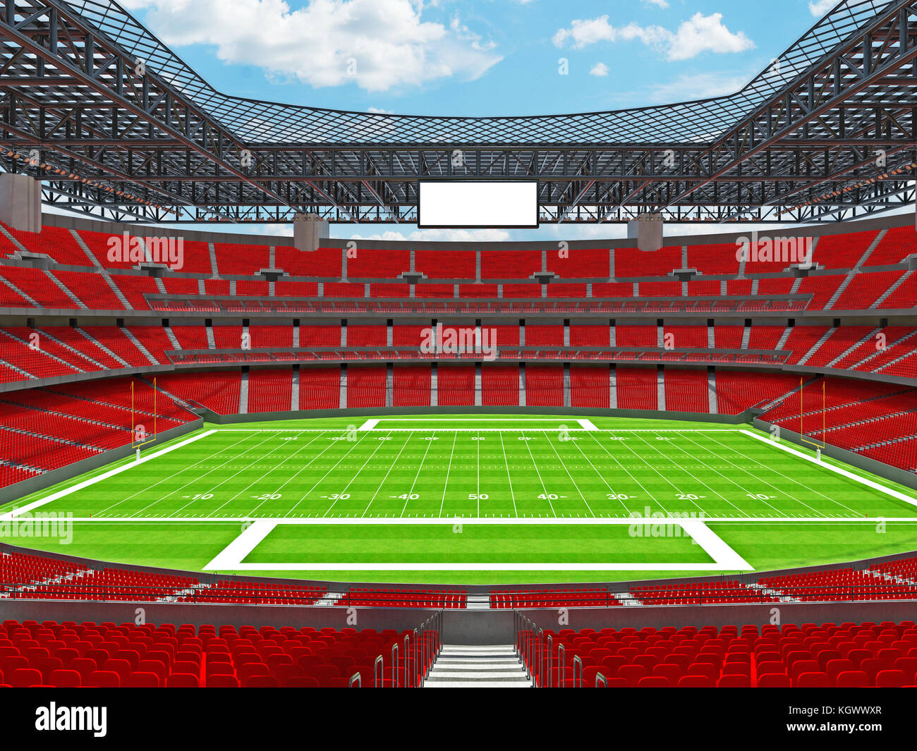 3D render of beautiful modern large empty American football stadium ...