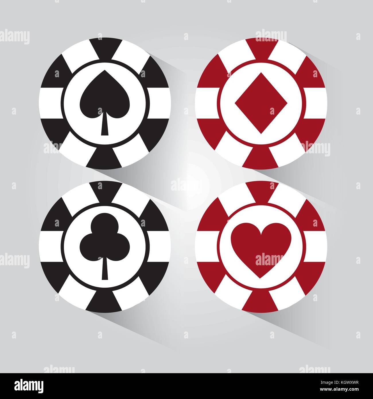 poker chip black and red gamble elements icon Stock Vector Image & Art ...