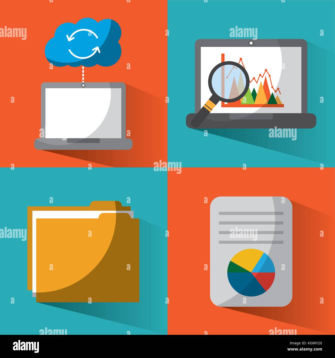 set of data base center server file document Stock Vector Image & Art ...